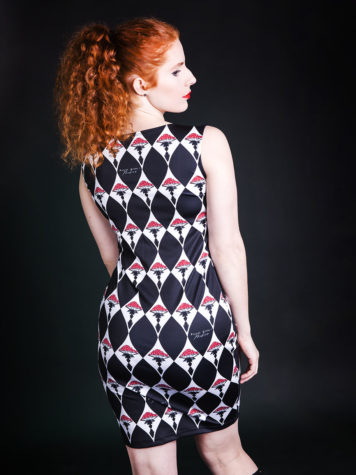 Classic Sleeveless Midi Rhombus Mushrooms Dress | Limited Edition Black, Red and White Dress